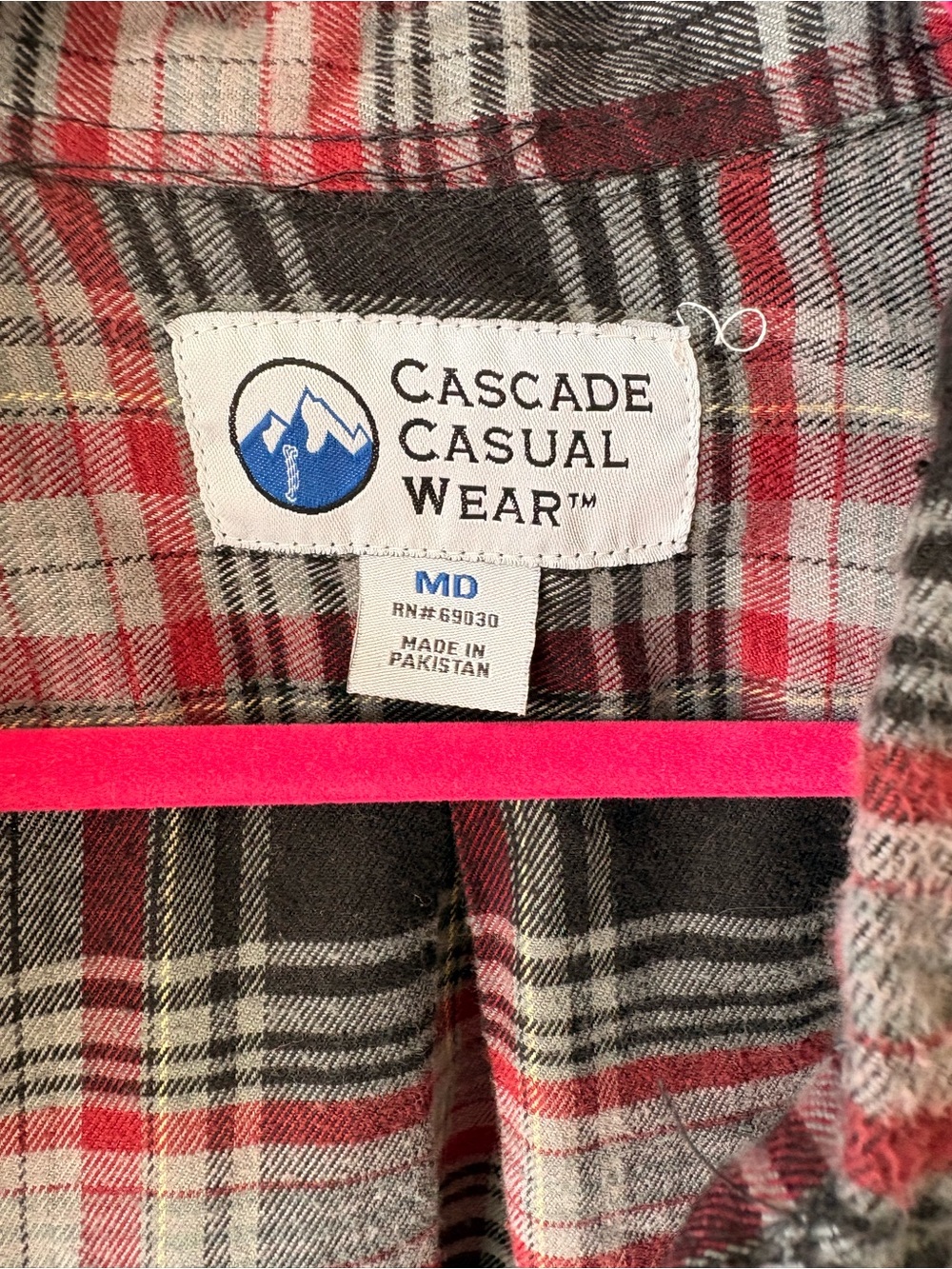 Cascade Casual Wear Red & Black Plaid Flannel Shirt - Picture 2 of 2